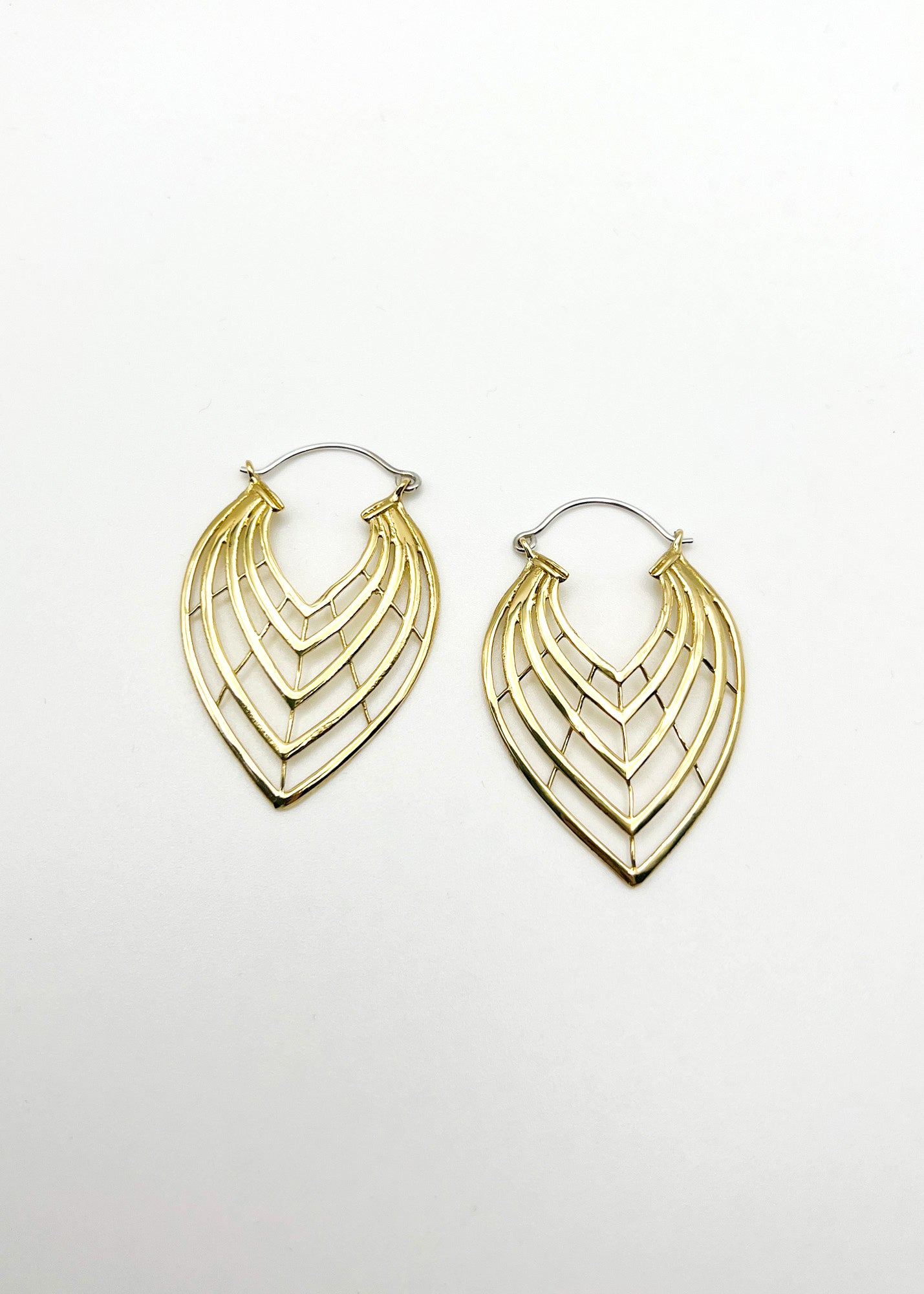 Brass Candlelight Hoop Earrings