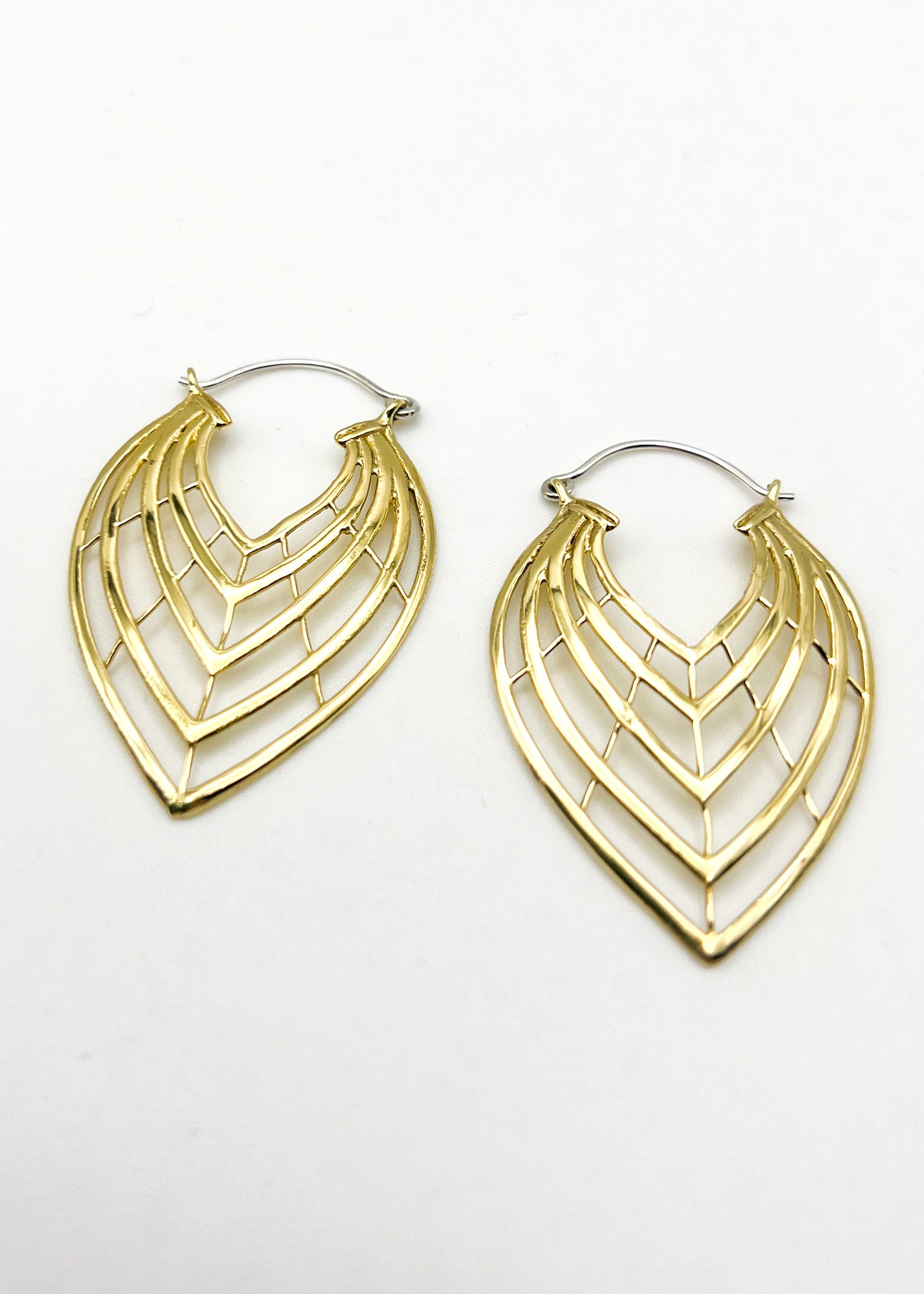 Brass Candlelight Hoop Earrings