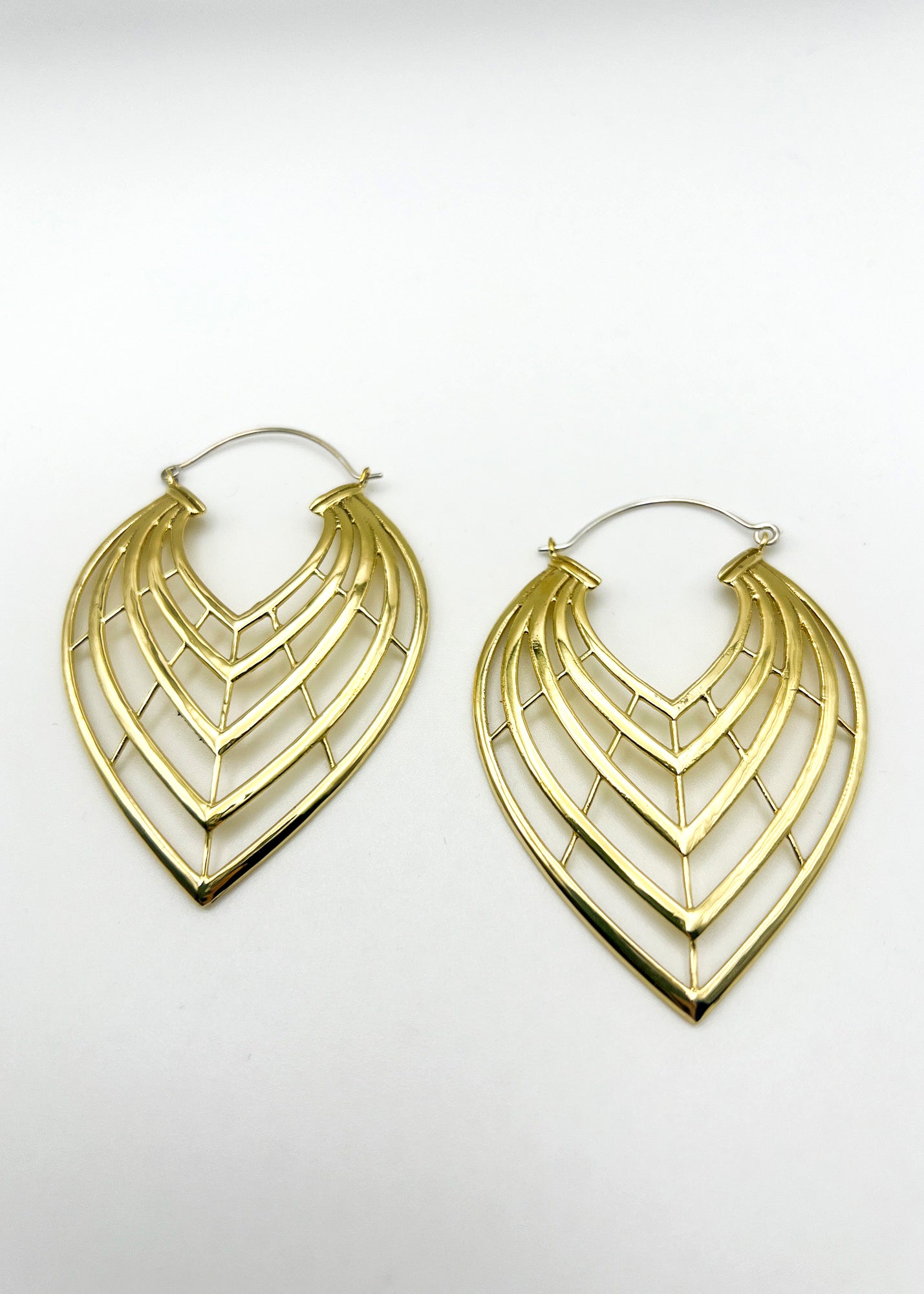 Brass Candlelight Hoop Earrings