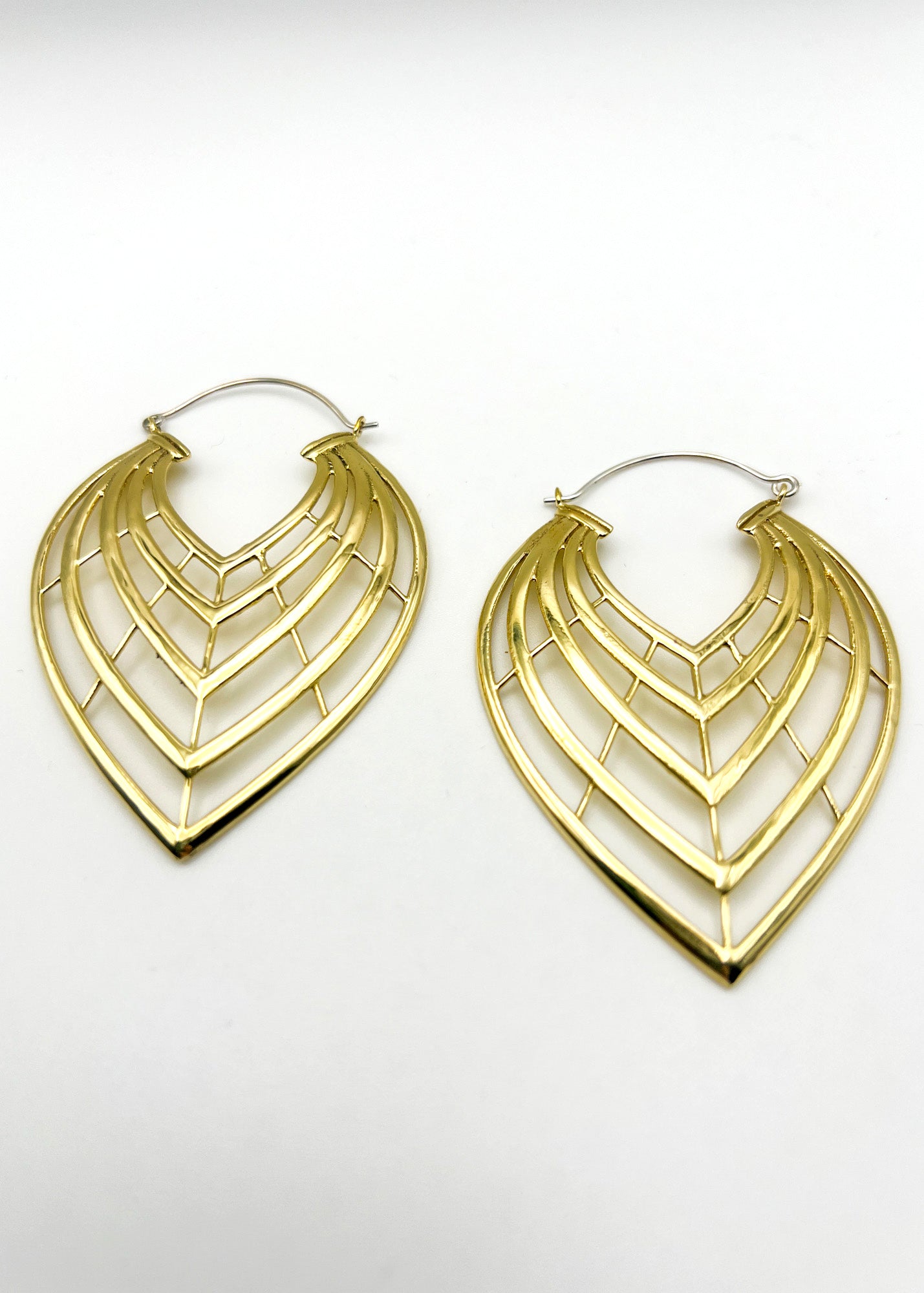 Brass Candlelight Hoop Earrings