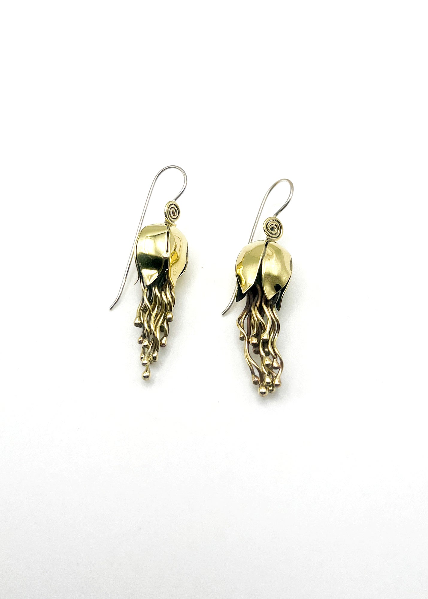 Brass Jellyfish Dangle Earrings