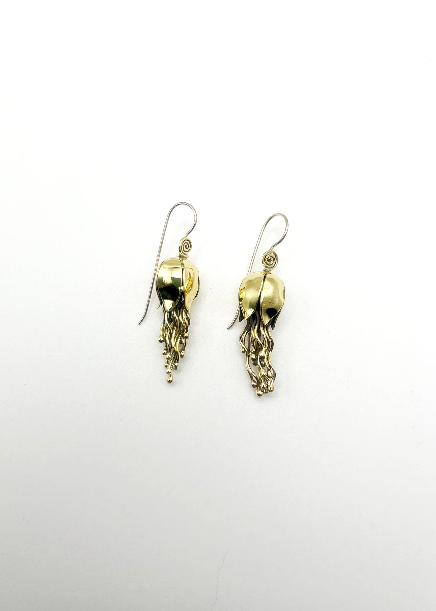 Brass Jellyfish Dangle Earrings