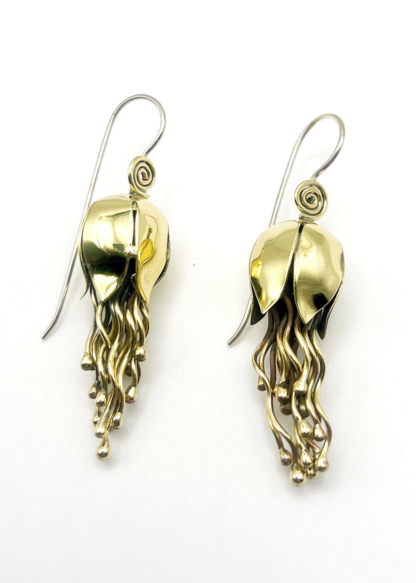 Brass Jellyfish Dangle Earrings