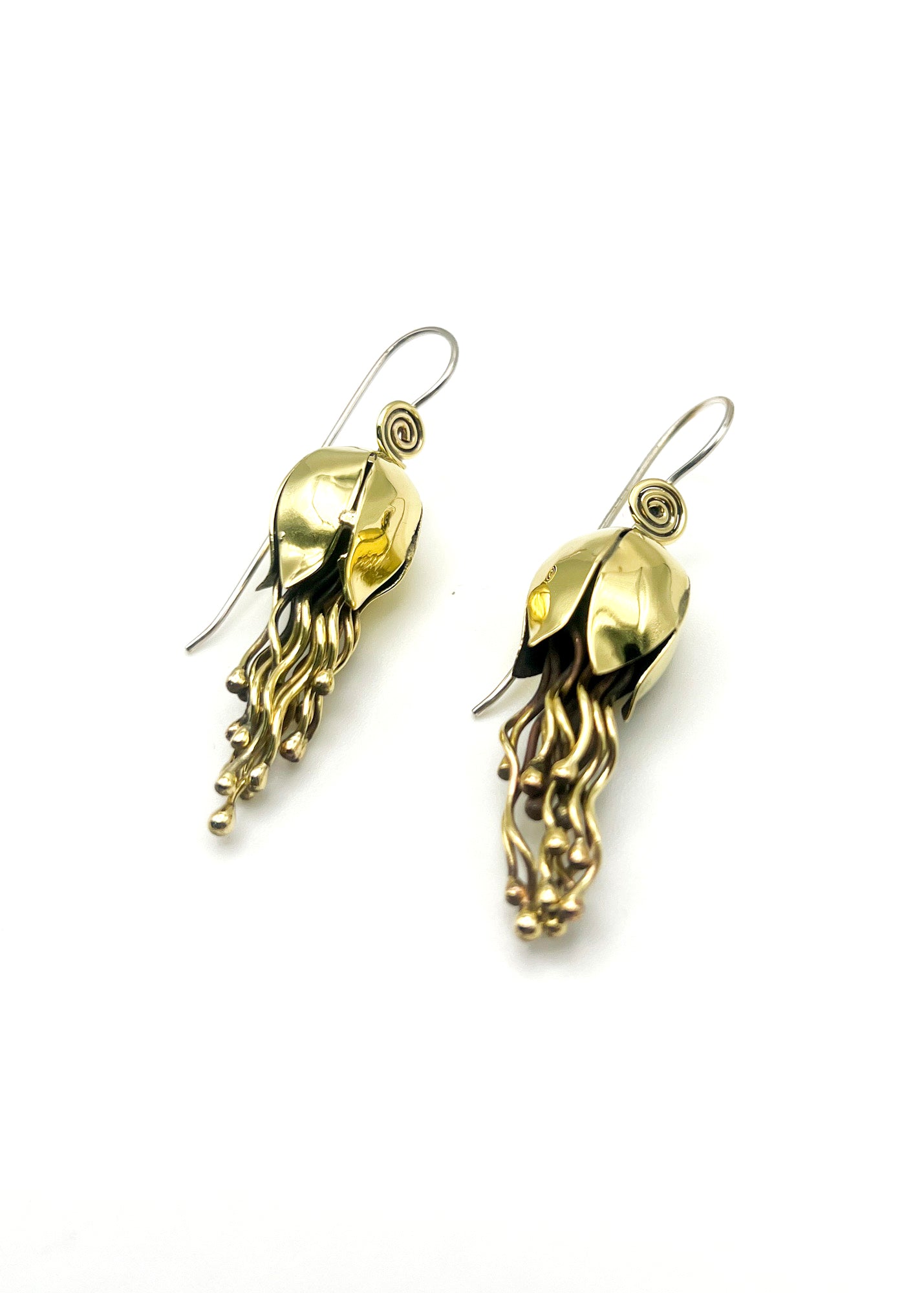 Brass Jellyfish Dangle Earrings