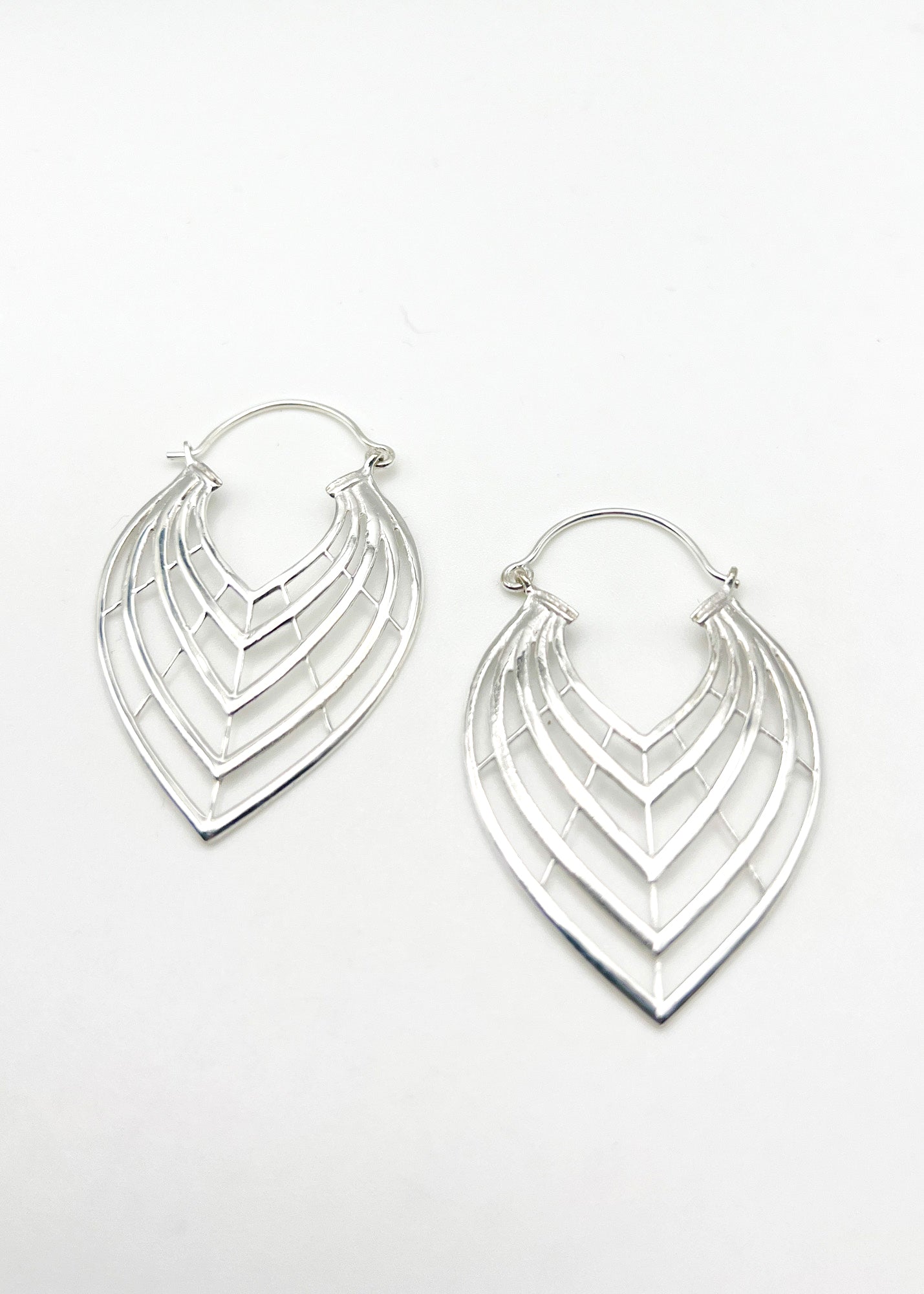 Sterling Silver Cutout Candlelight Hoops