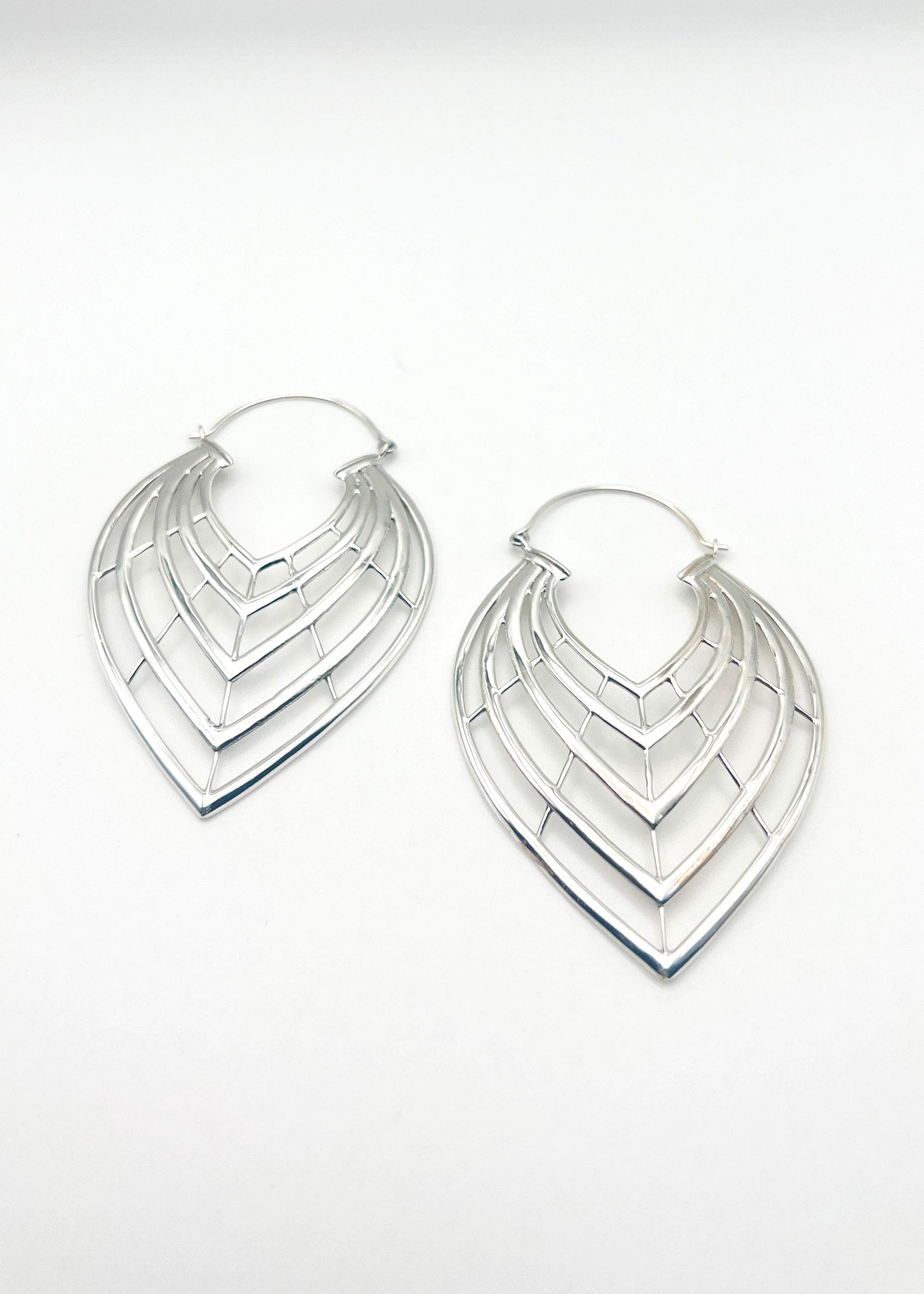 Sterling Silver Cutout Candlelight Hoops