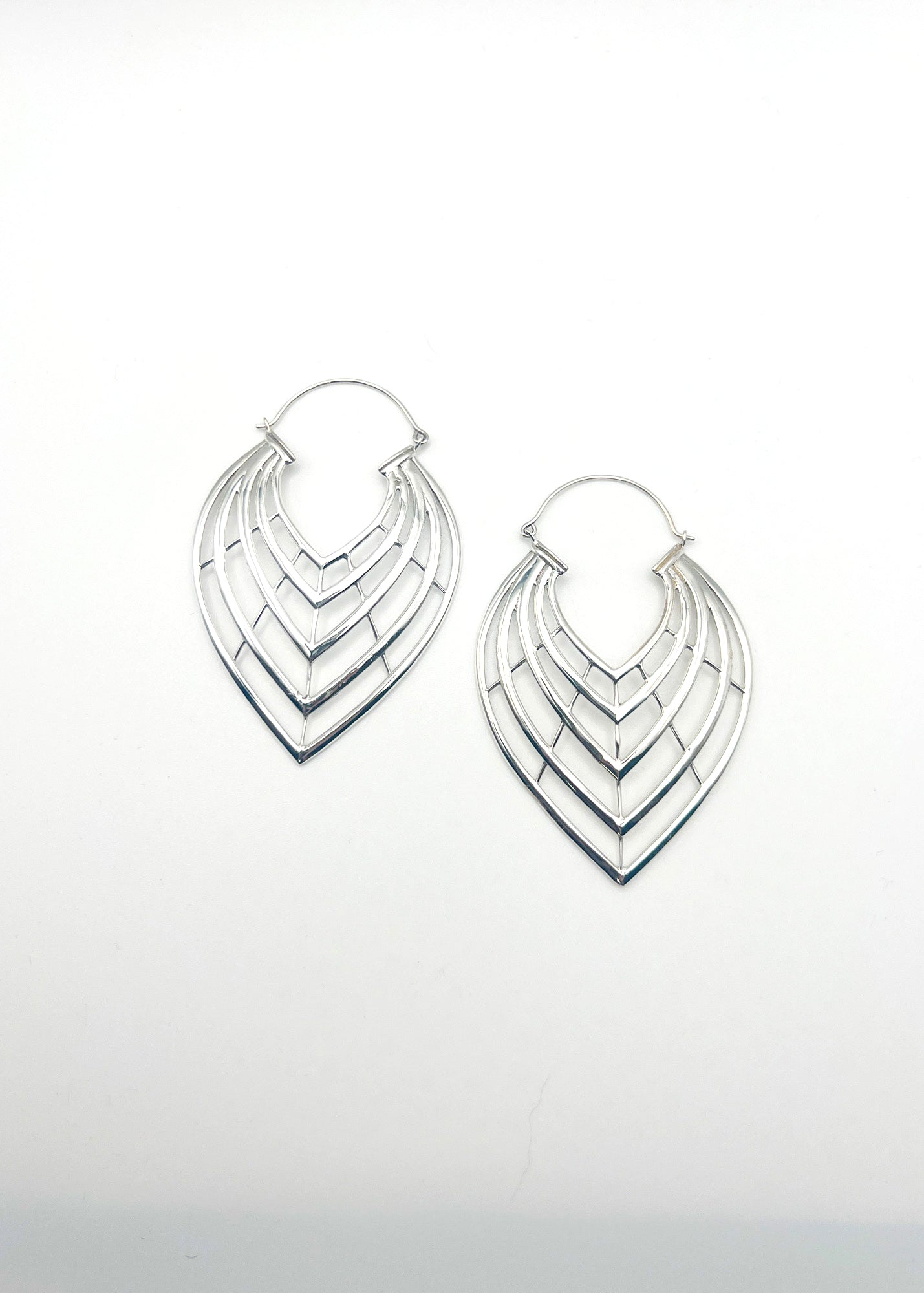 Sterling Silver Cutout Candlelight Hoops