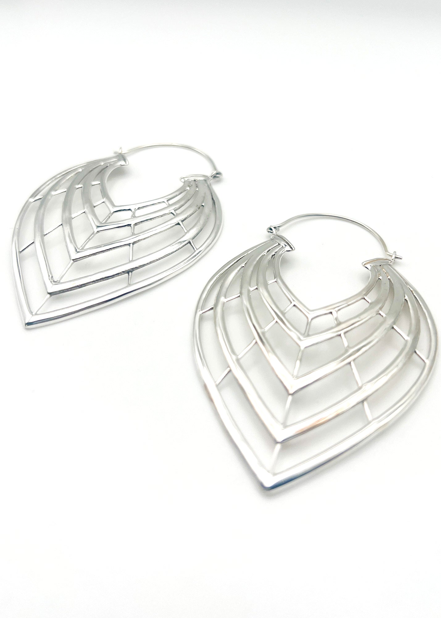 Sterling Silver Cutout Candlelight Hoops