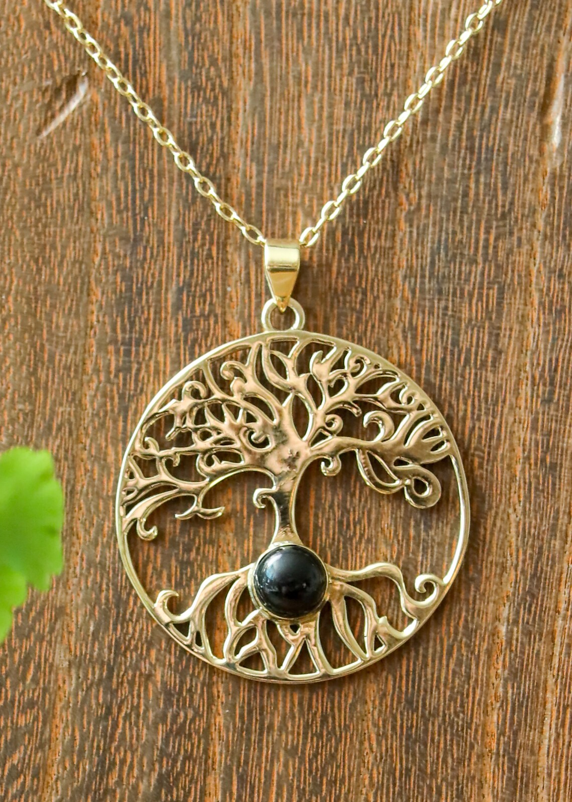 Tree of Life Pendant | Gemstone Nature Inspired Necklace | Birthstone Spiritual Celtic Boho Charm | Labradorite Rainbow Moonstone Onyx